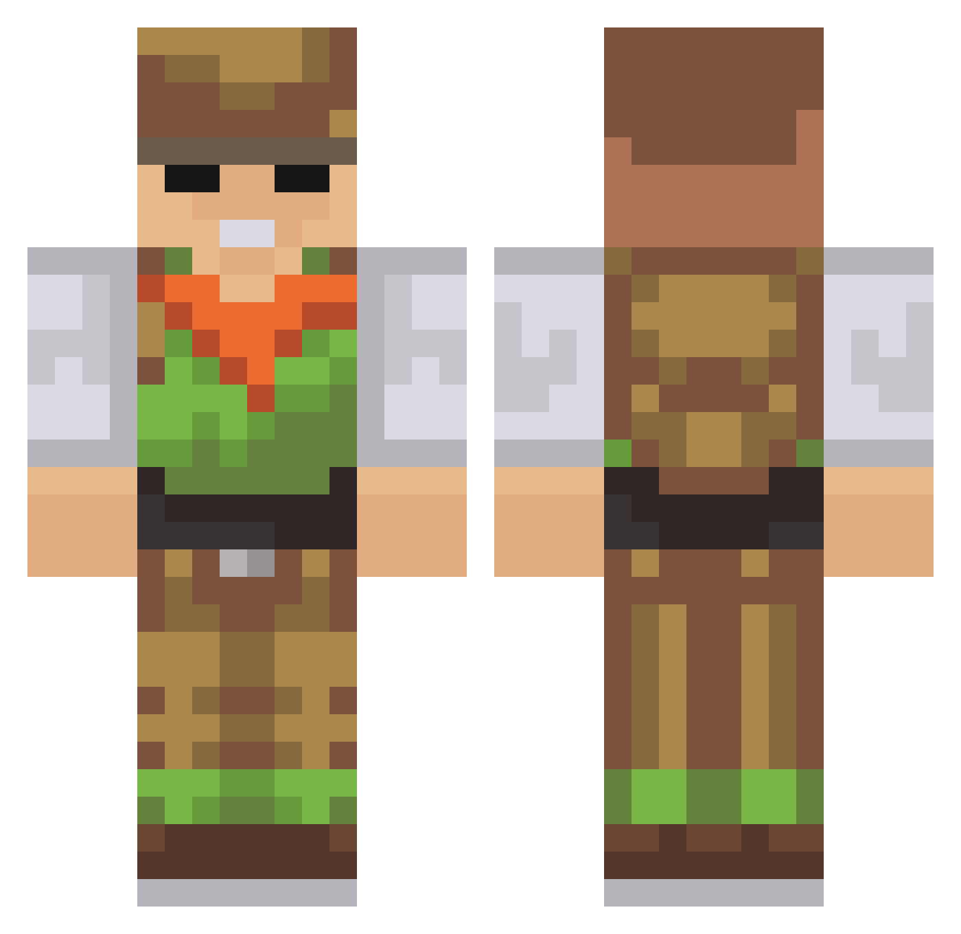 Vaneyk22 Minecraft skin, front and back view