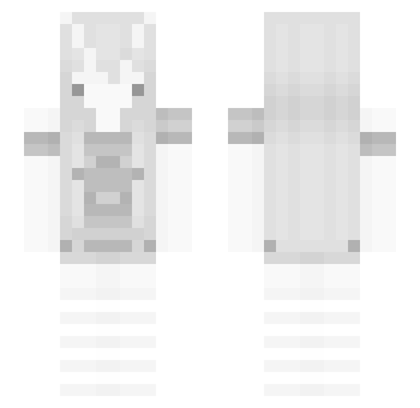 xBlure Minecraft skin, front and back view