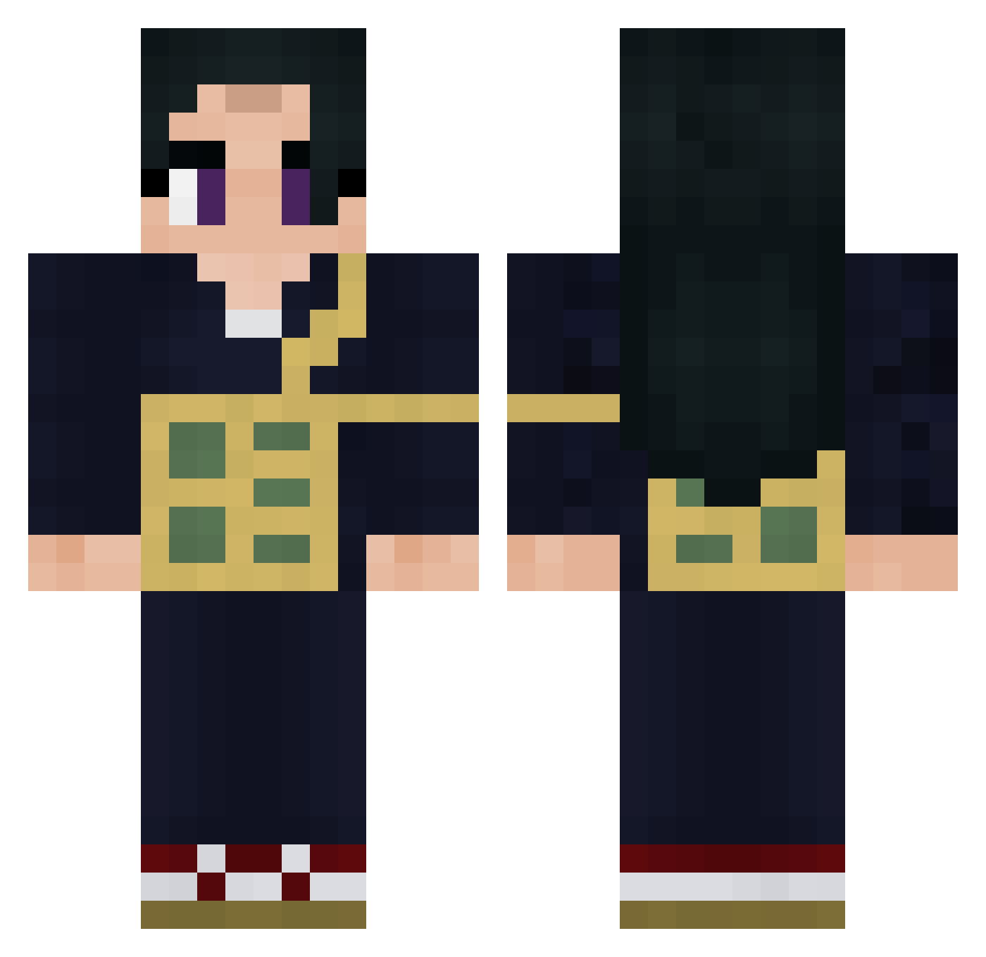 ConnectionFraud Minecraft skin, front and back view