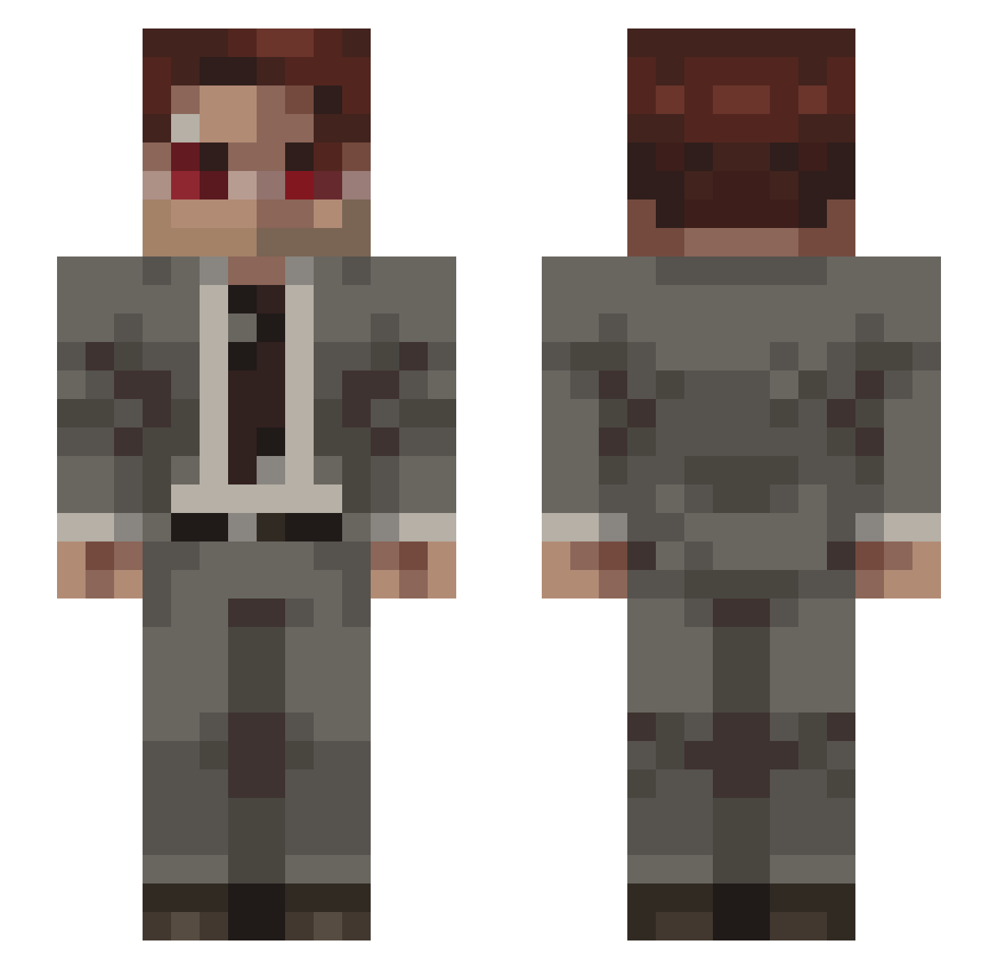 bgrre Minecraft skin, front and back view