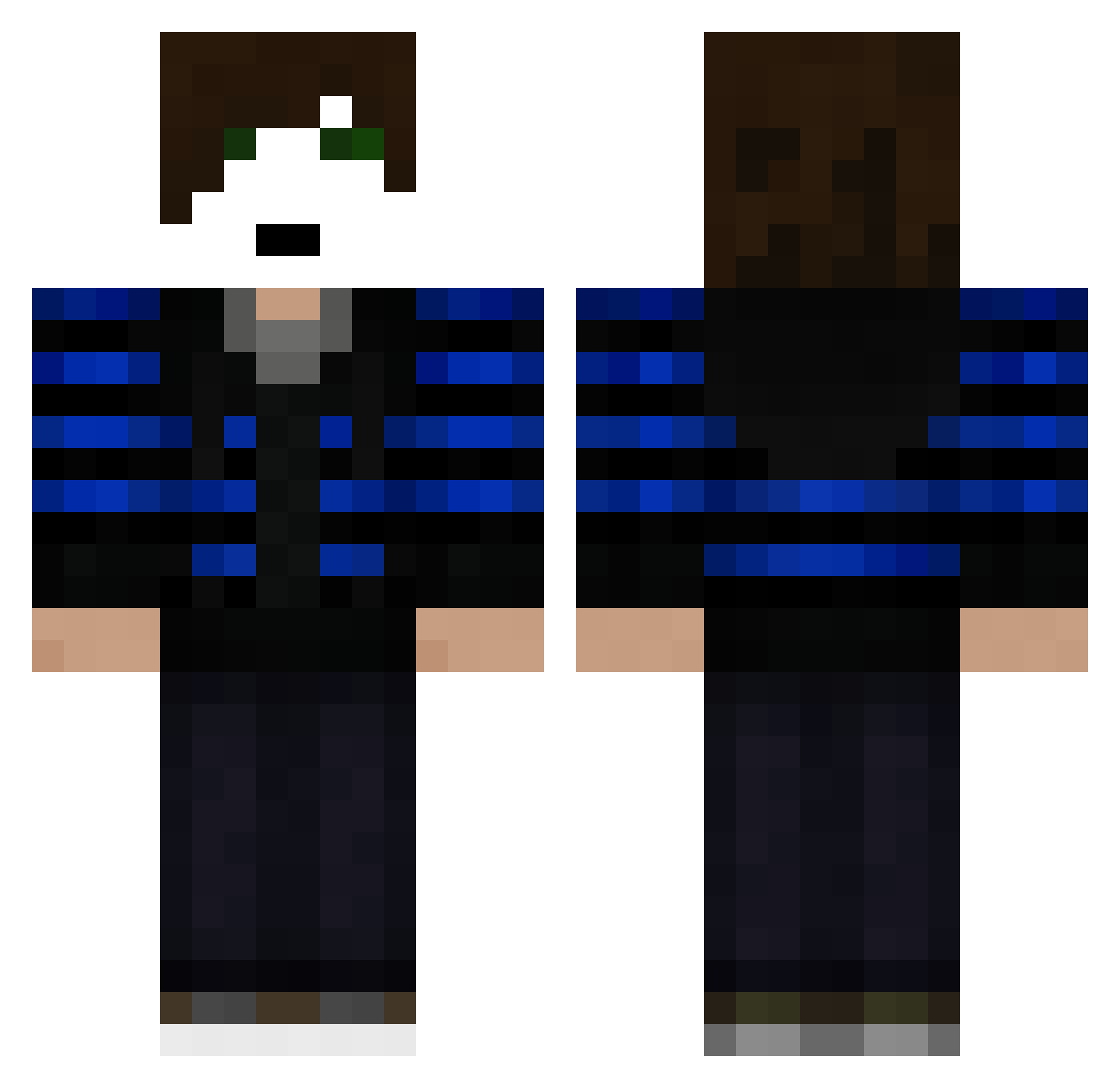 Sokorota Minecraft skin, front and back view