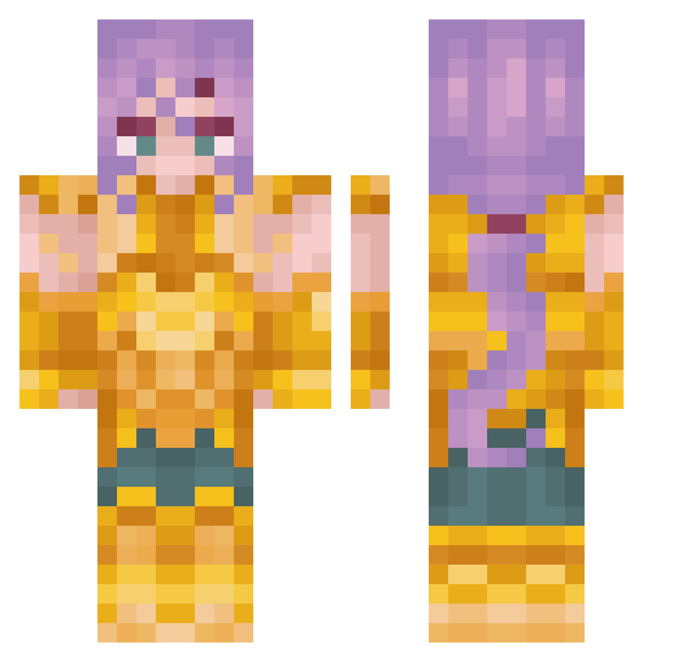 frostyniel Minecraft skin, front and back view