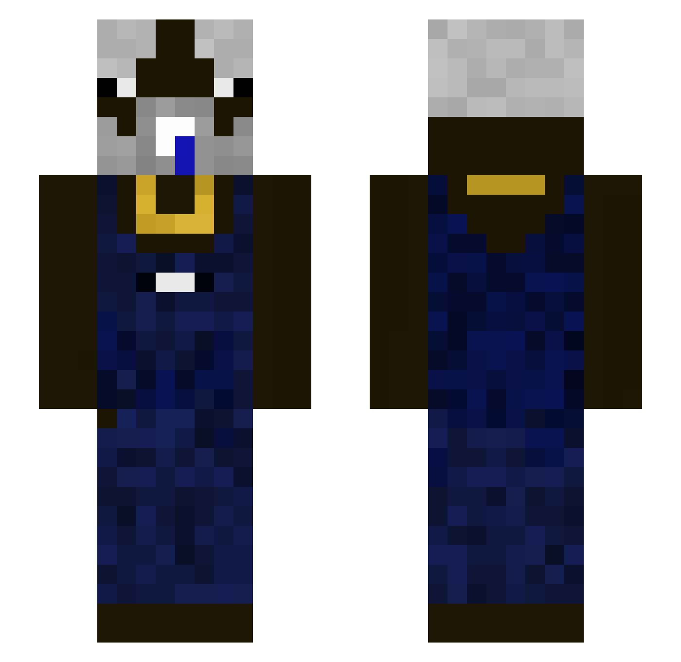 slowthy Minecraft skin, front and back view