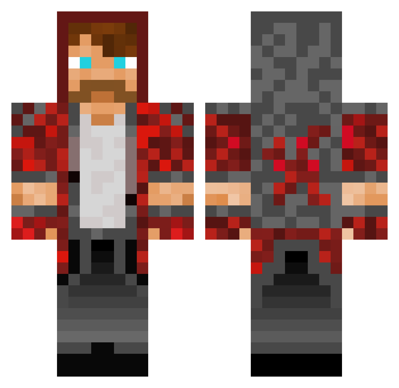 MusicStaff Minecraft skin, front and back view