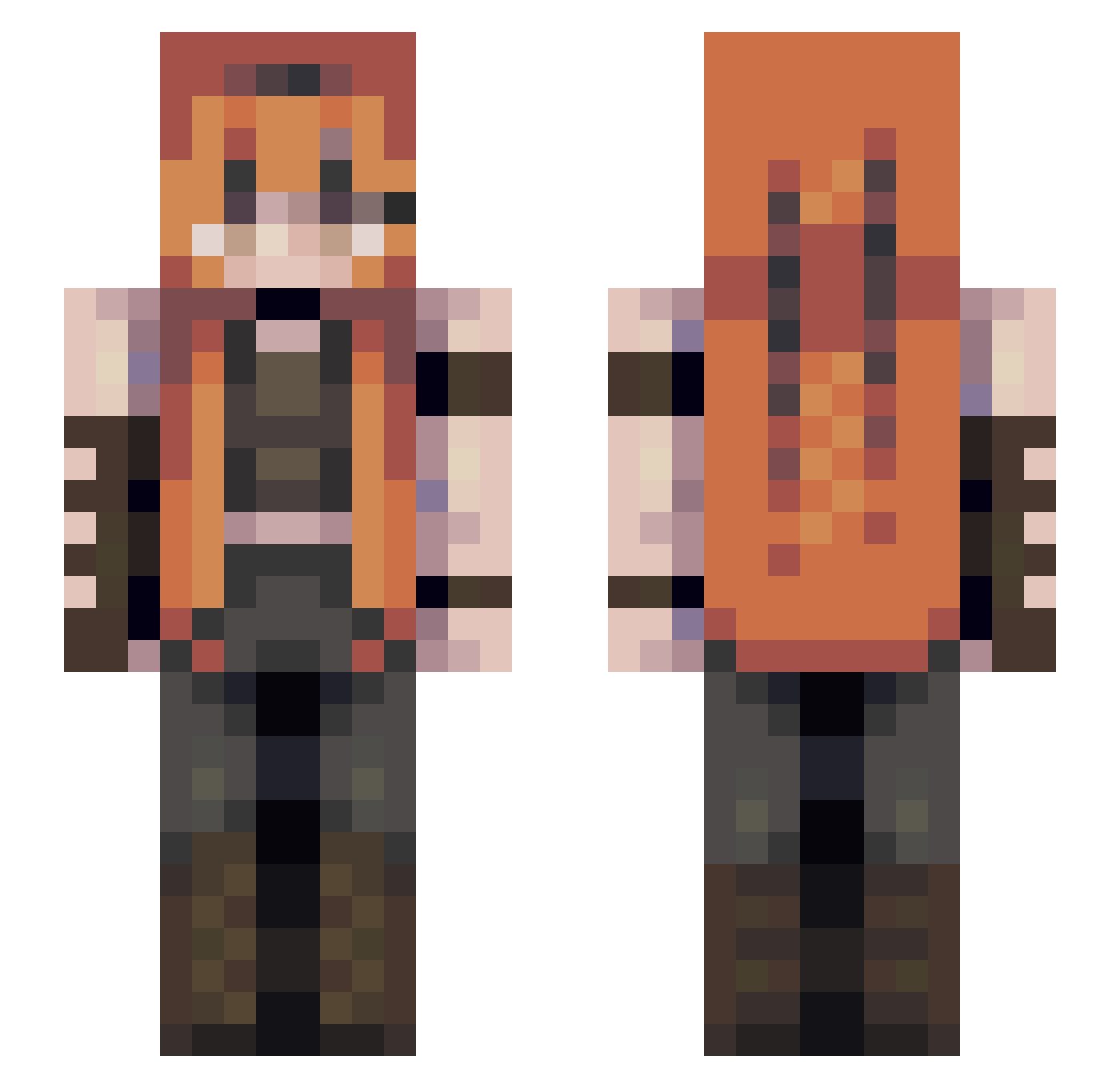 iexul Minecraft skin, front and back view
