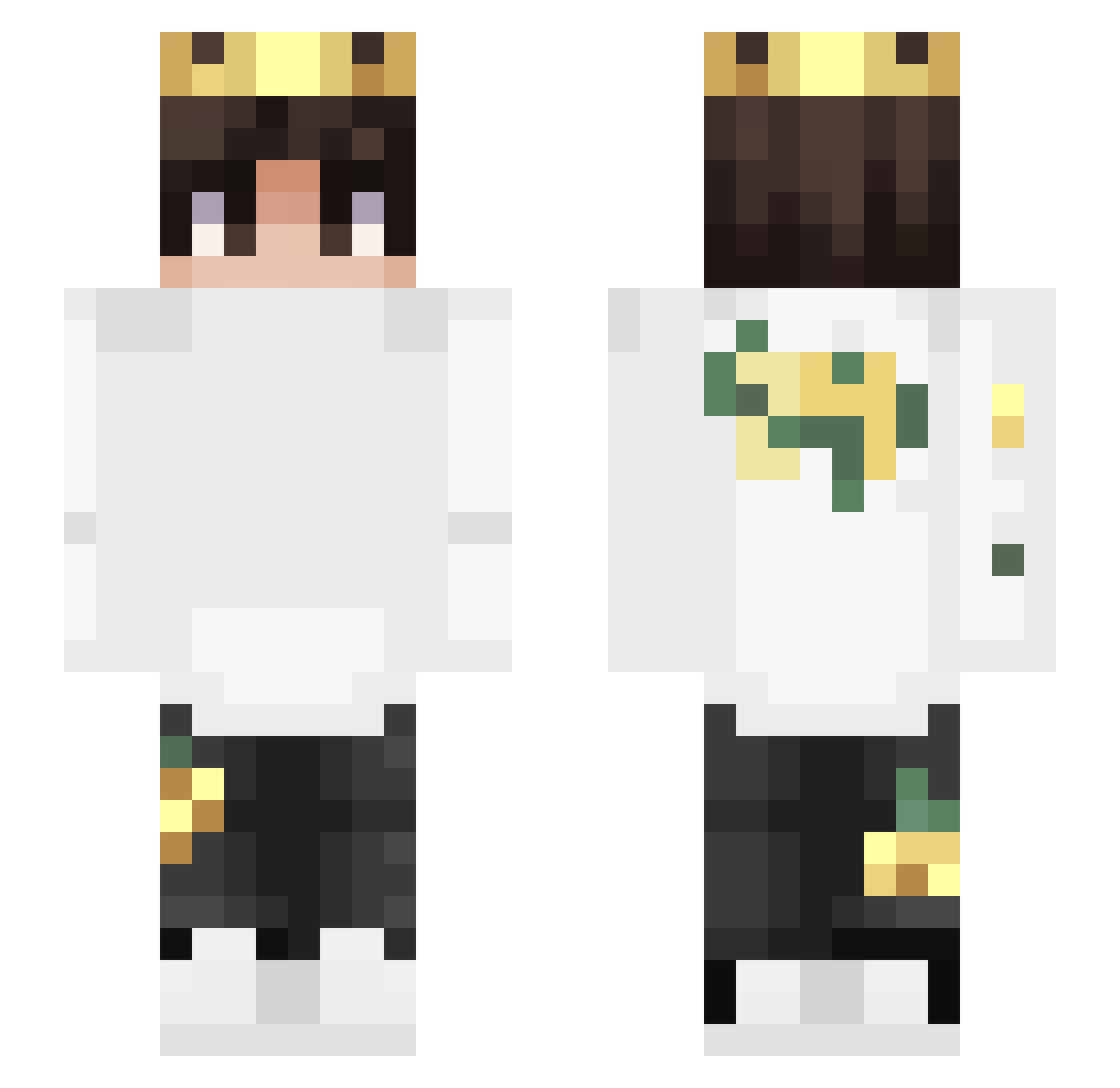 Phil24k Minecraft skin, front and back view