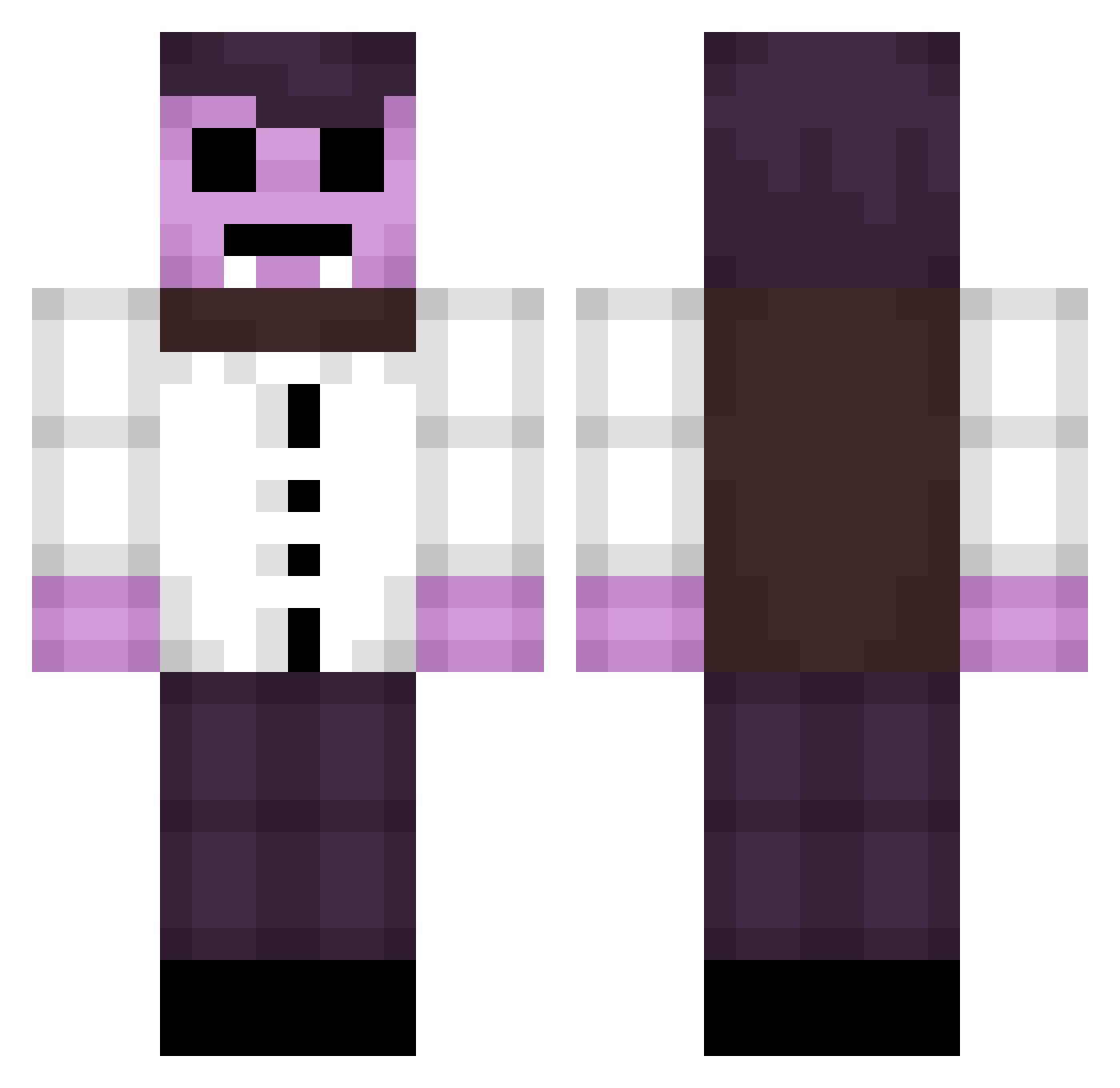 PurtleTheTurtle Minecraft skin, front and back view