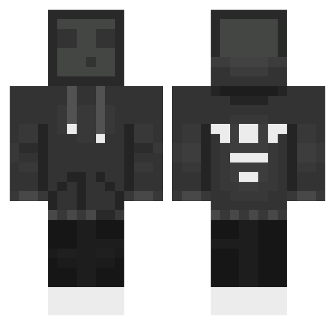 SteazyFear Minecraft skin, front and back view