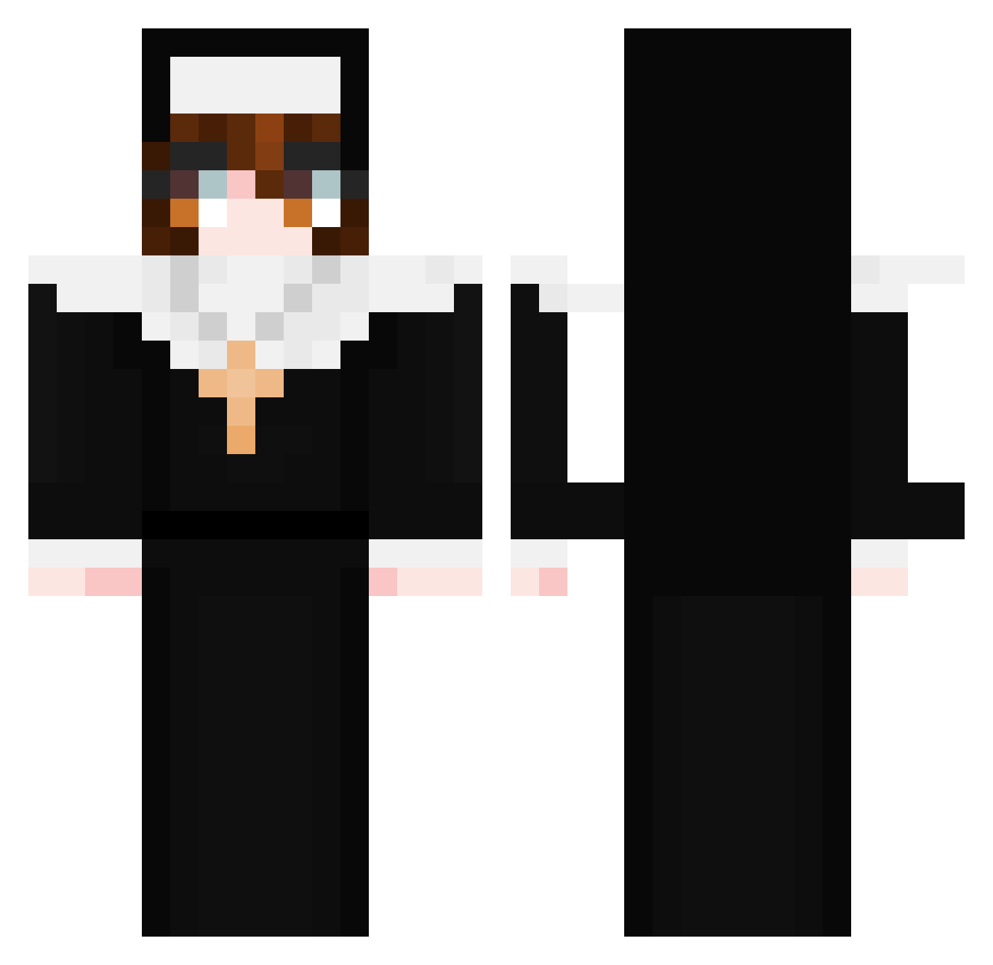 beritpasystemet Minecraft skin, front and back view