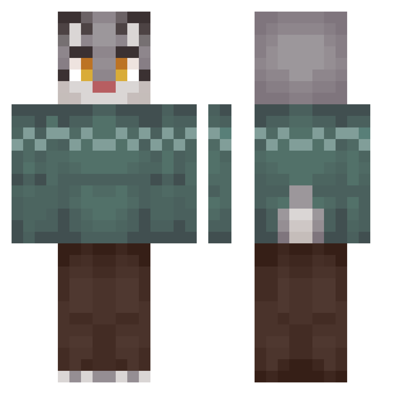 Skycraft1022 Minecraft skin, front and back view
