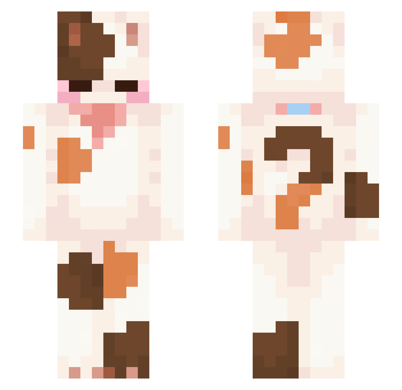 Alinas Minecraft skin, front and back view