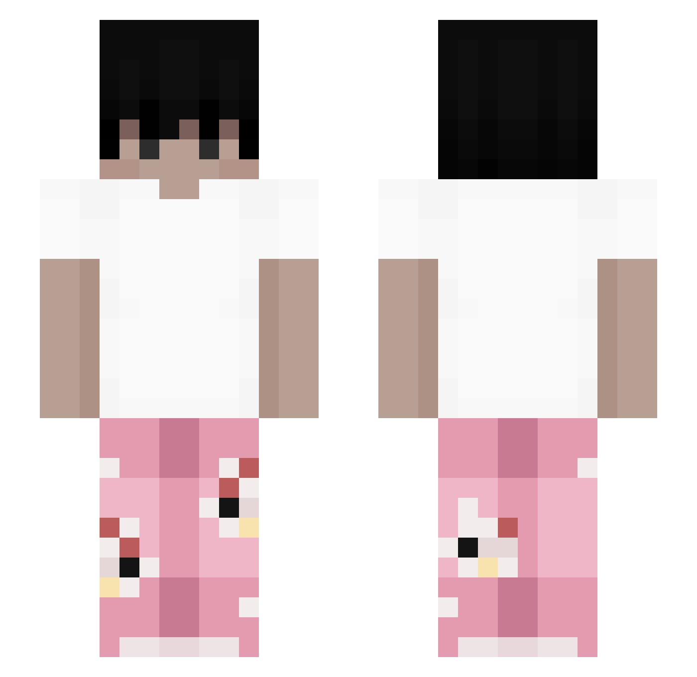 Pommes234 Minecraft skin, front and back view
