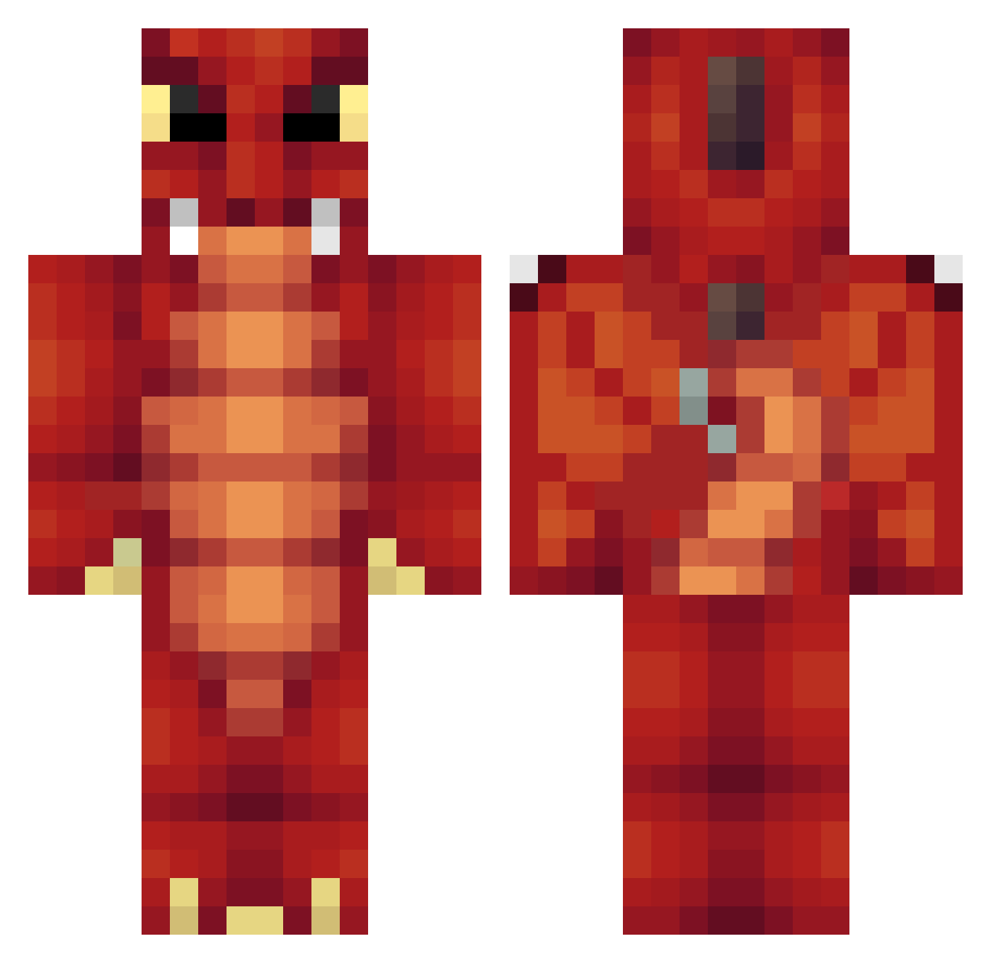 N00bydy Minecraft skin, front and back view