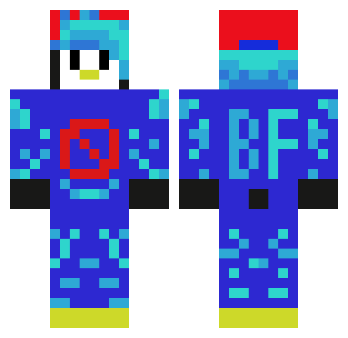 penguin2590 Minecraft skin, front and back view