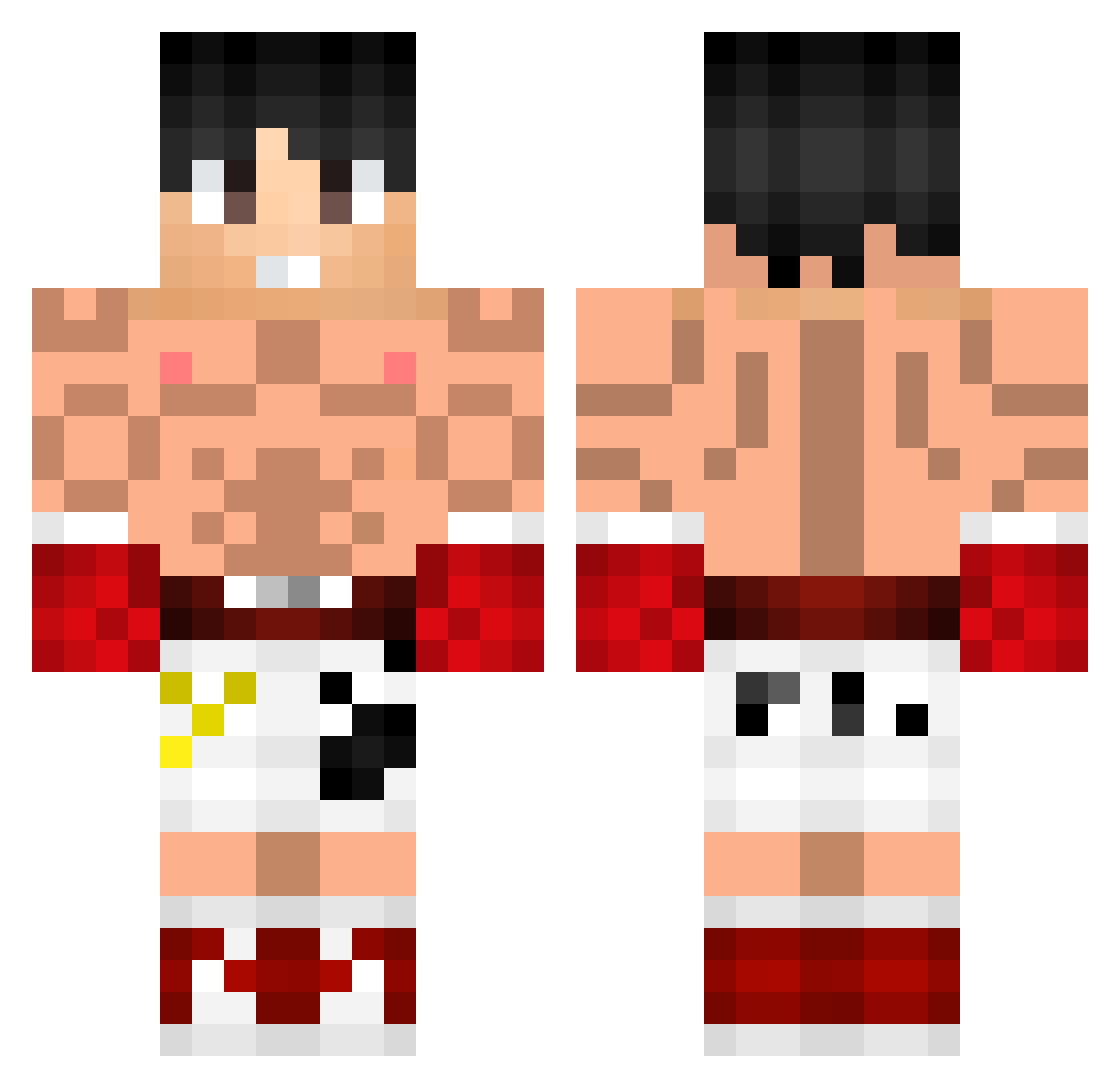 vanerazv Minecraft skin, front and back view
