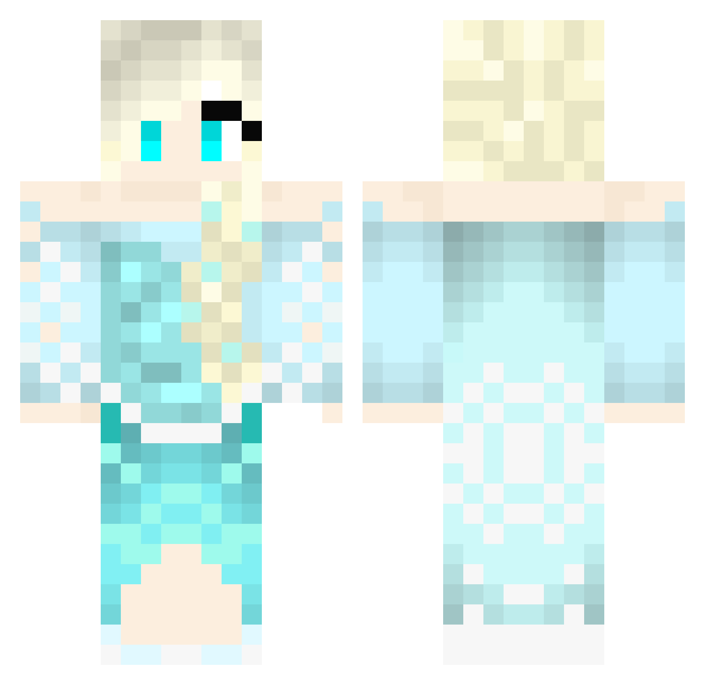 EggBerry Minecraft skin, front and back view