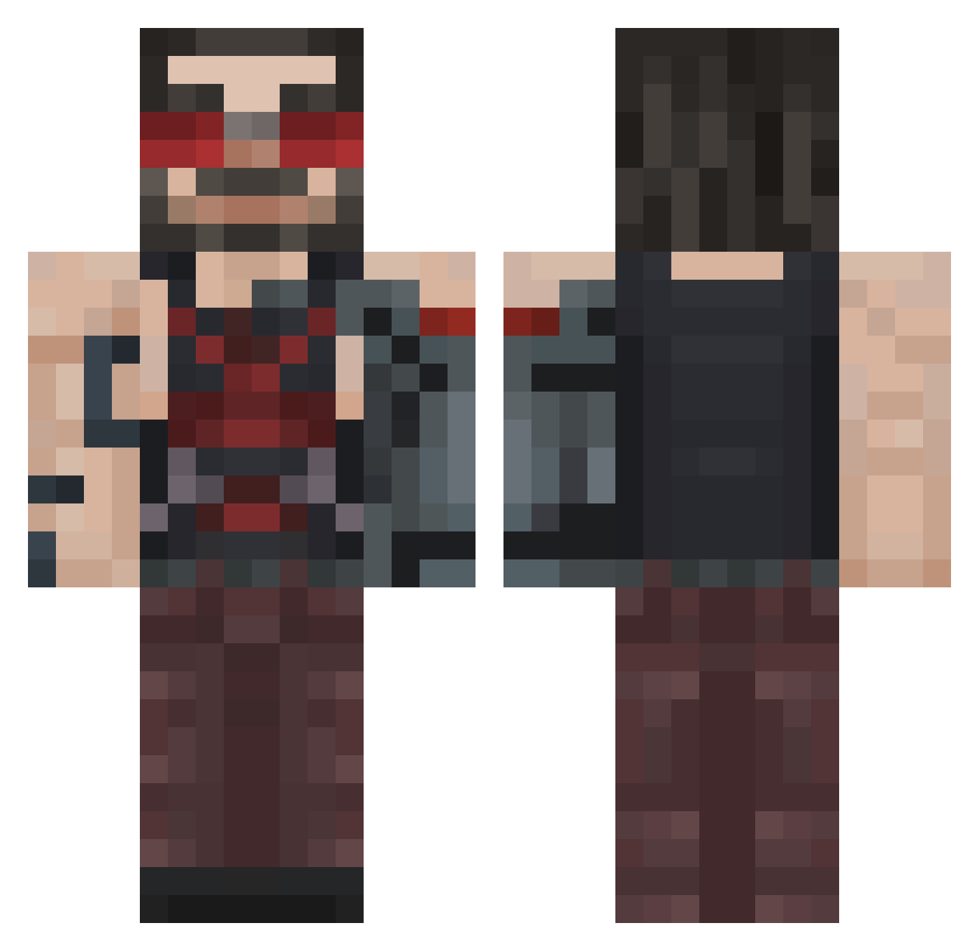 Keir3 Minecraft skin, front and back view