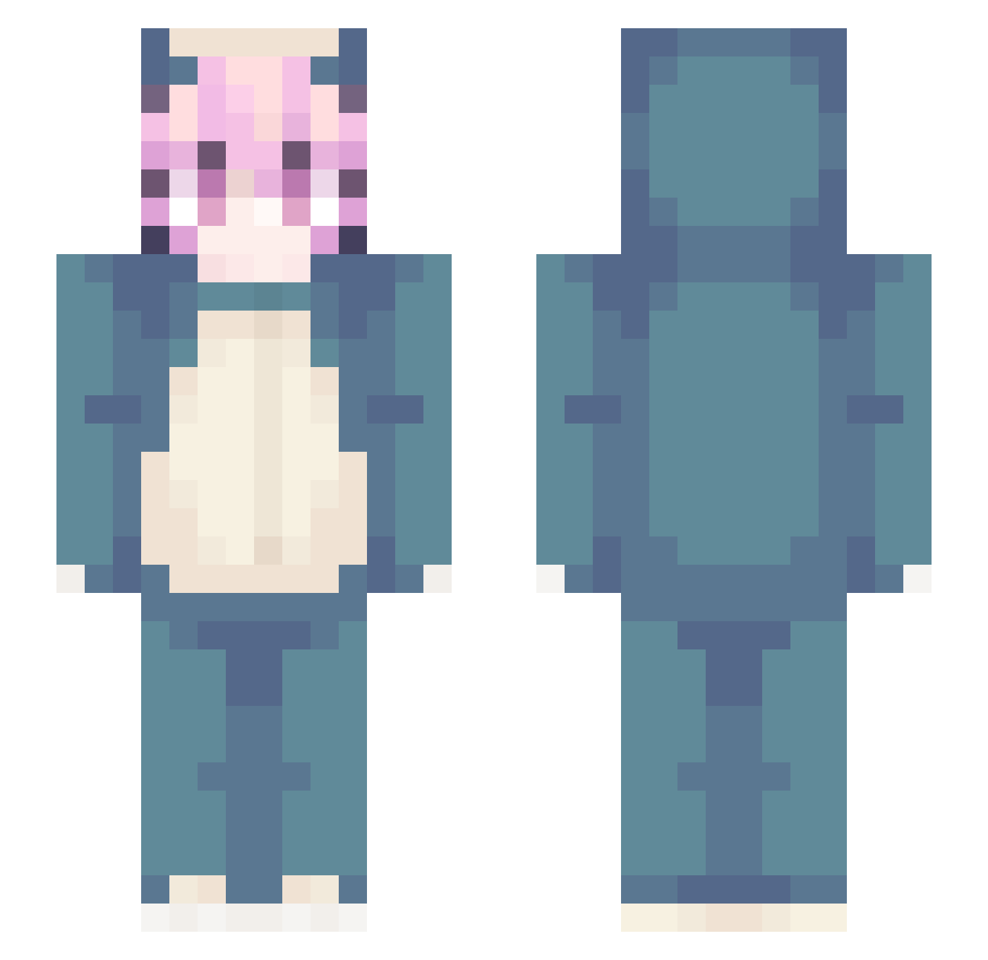 Sa2t0 Minecraft skin, front and back view
