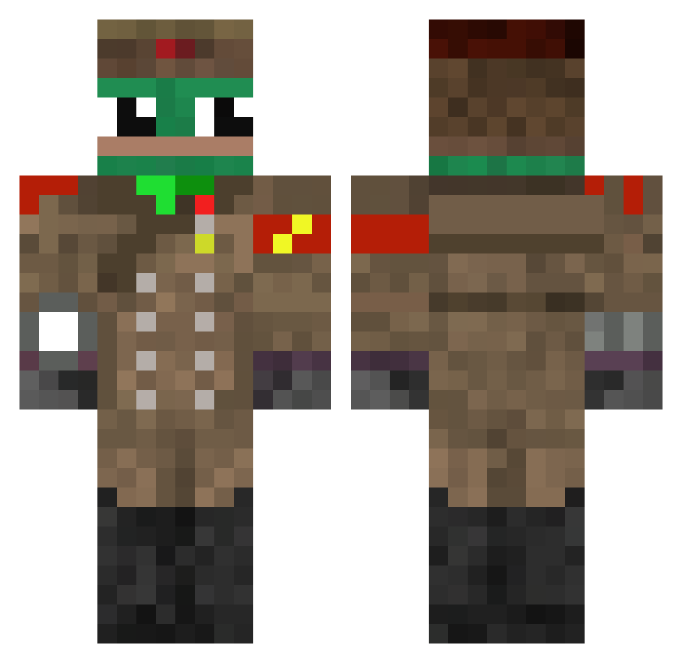 migrod2012 Minecraft skin, front and back view