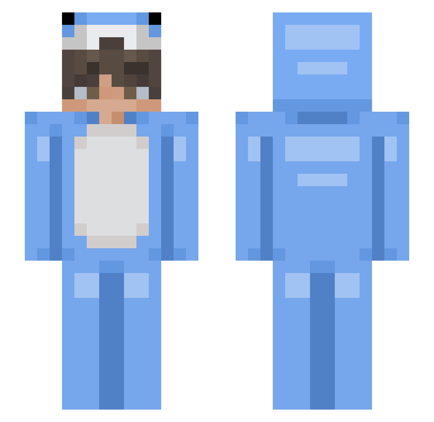 CyanNecron Minecraft skin, front and back view