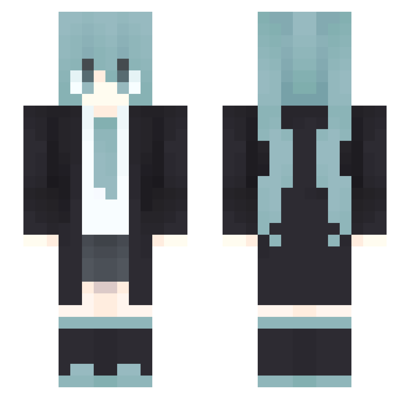 IbR00t Minecraft skin, front and back view