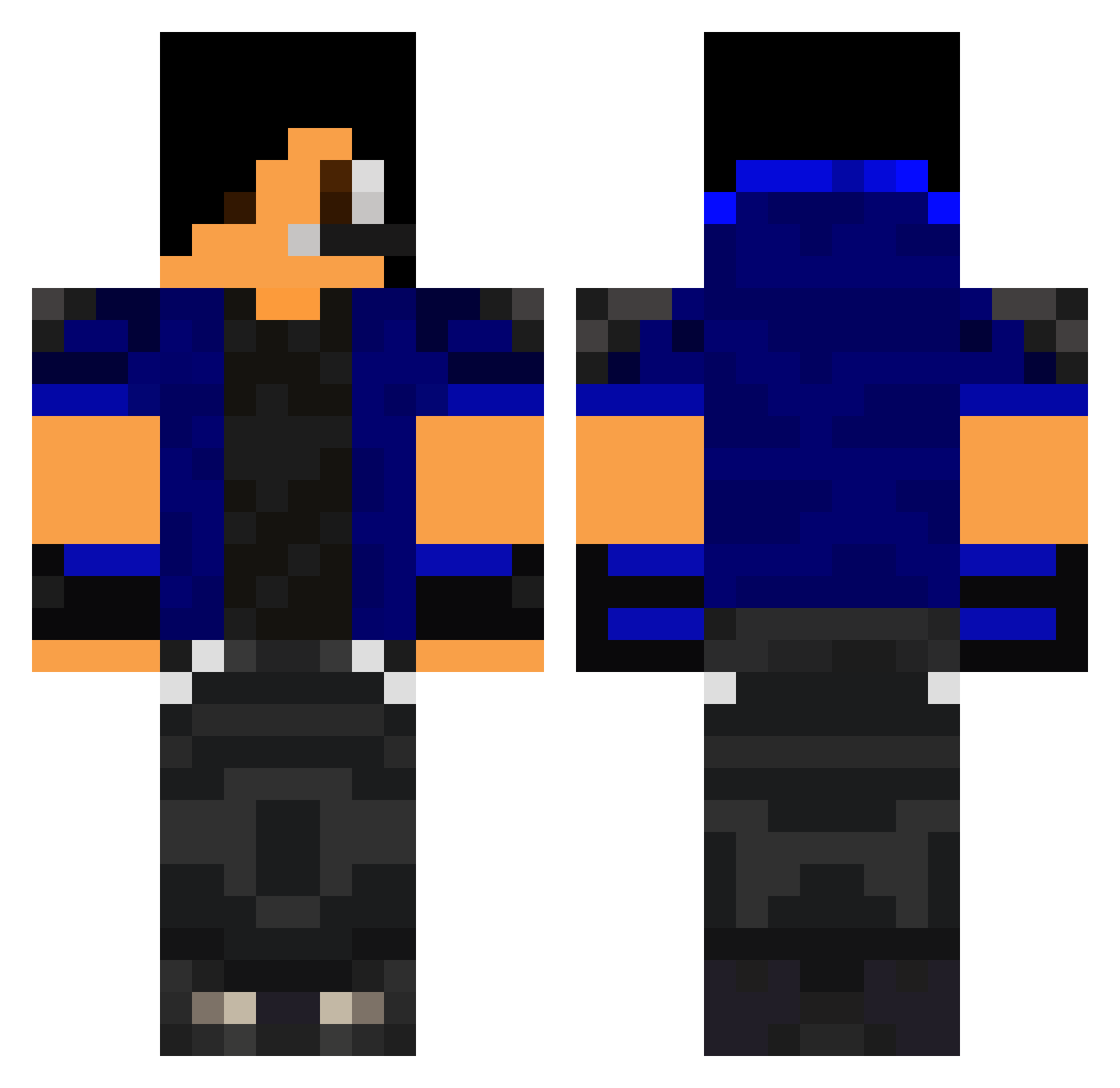 Camassia Minecraft skin, front and back view
