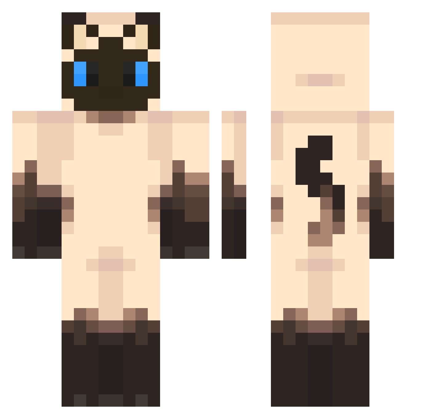 EasyParkour Minecraft skin, front and back view