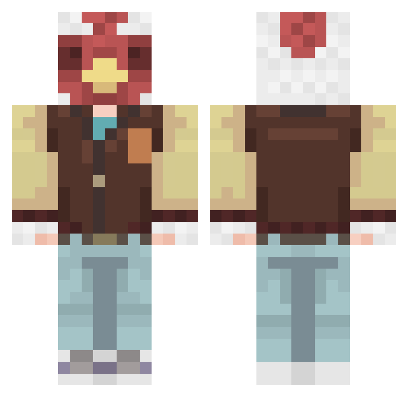 Unidefied Minecraft skin, front and back view