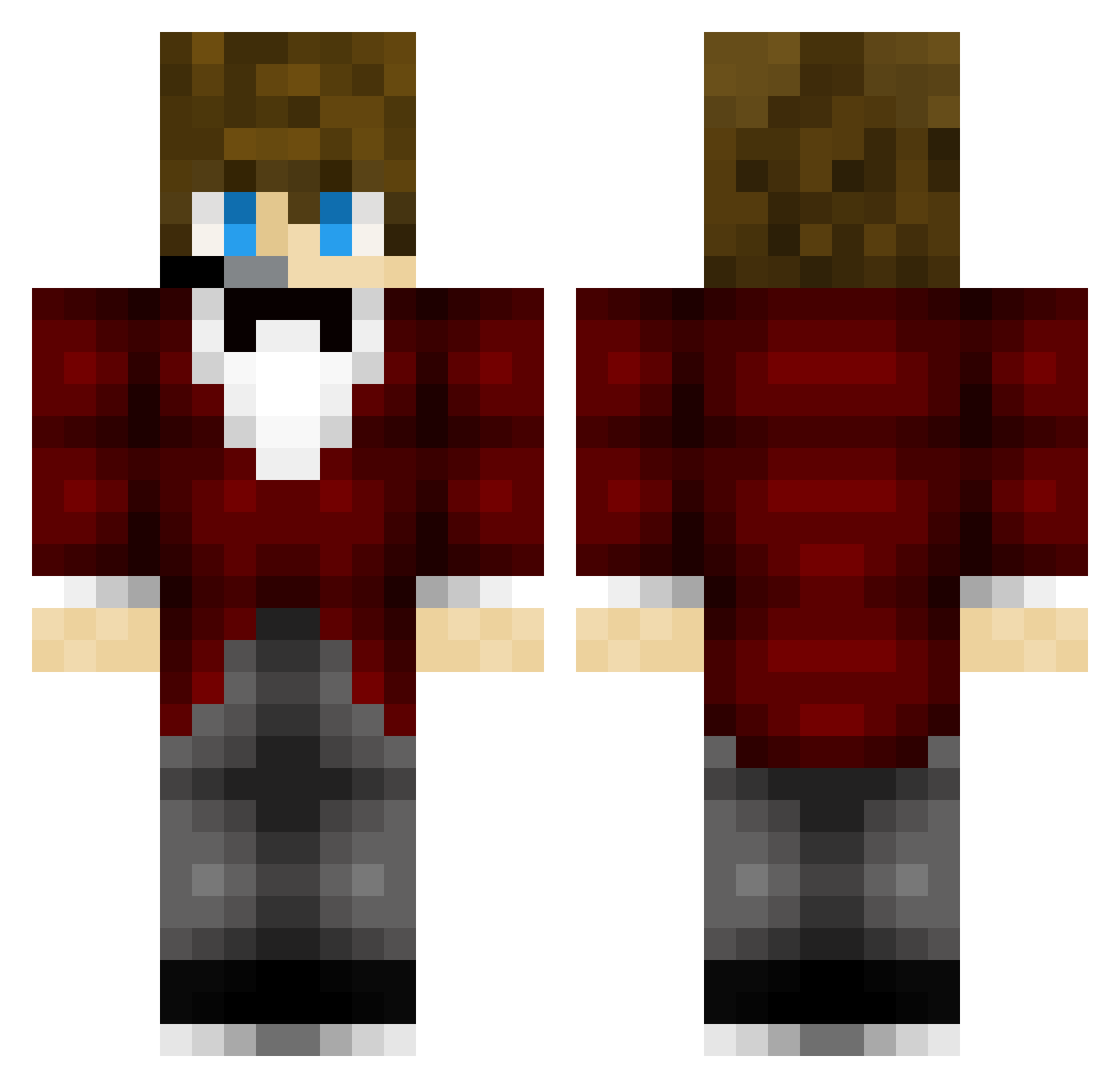 ravickers Minecraft skin, front and back view