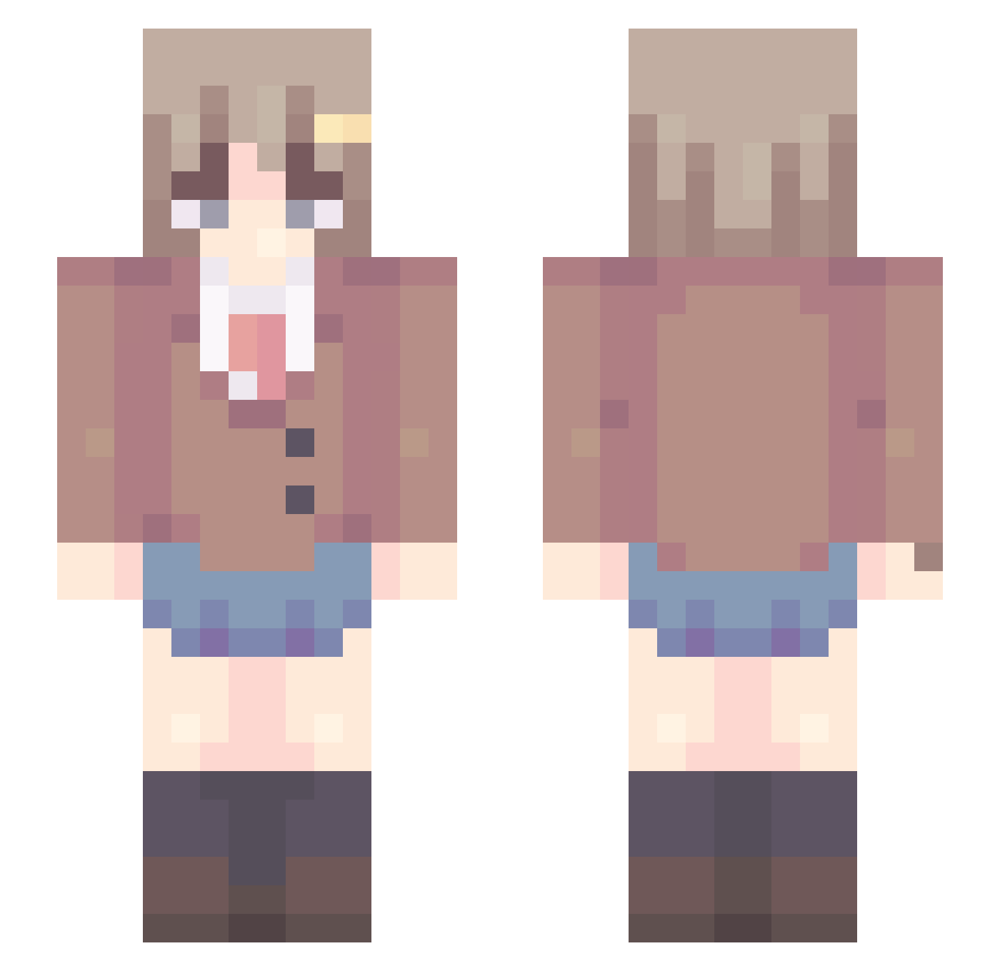 torkik759 Minecraft skin, front and back view