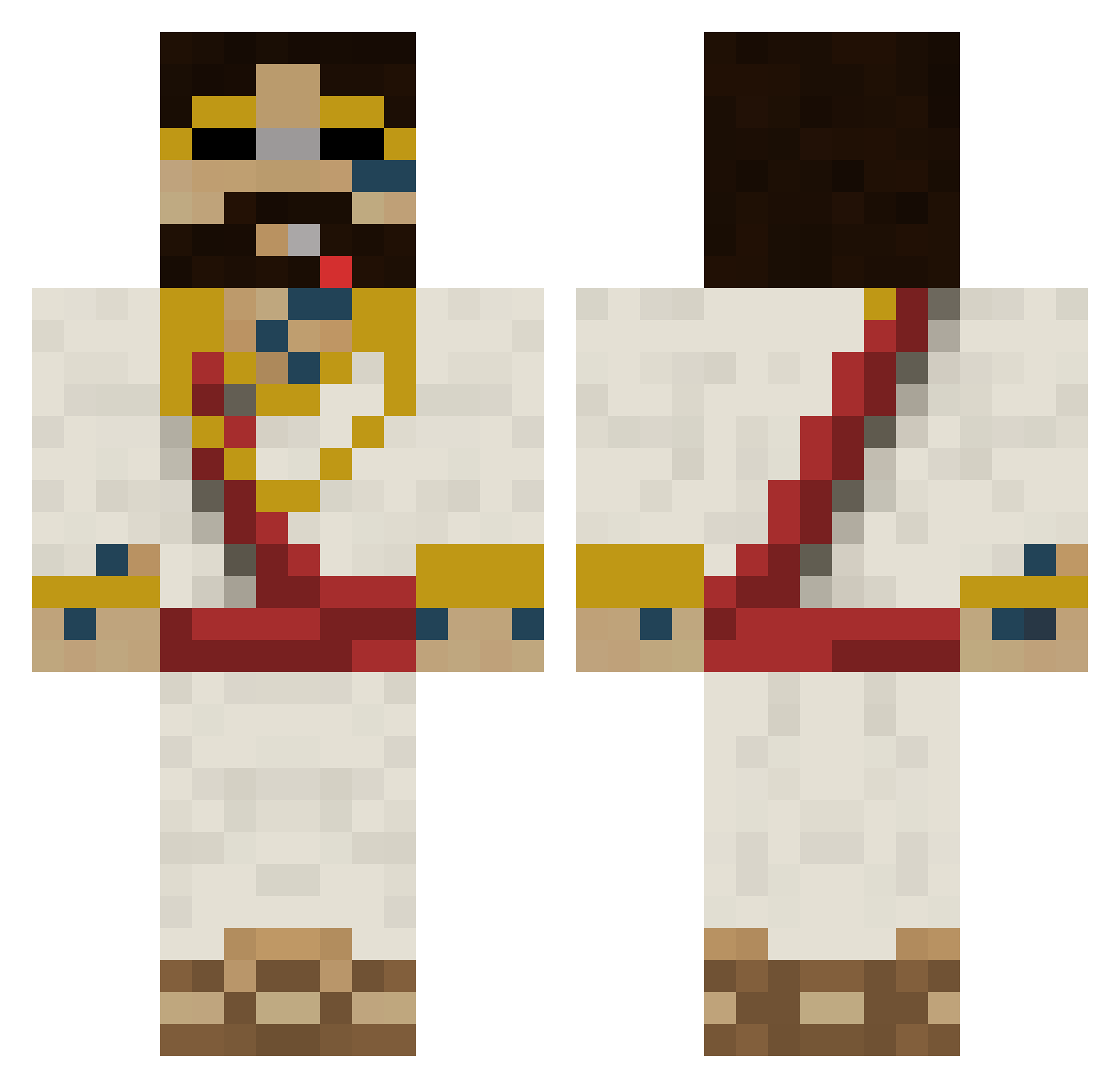 RetroWolf101 Minecraft skin, front and back view