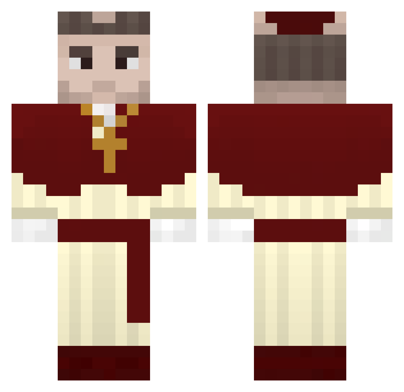 Jean_Chie Minecraft skin, front and back view
