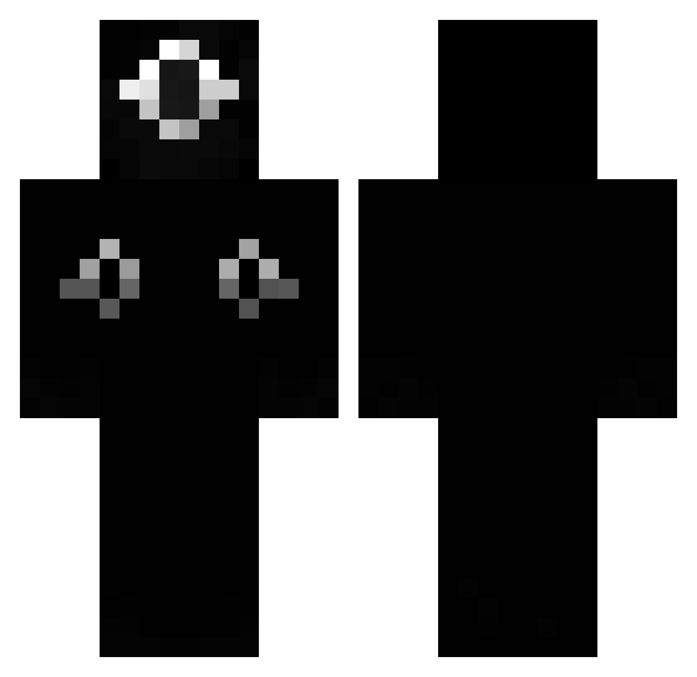 xGhostx7395 Minecraft skin, front and back view