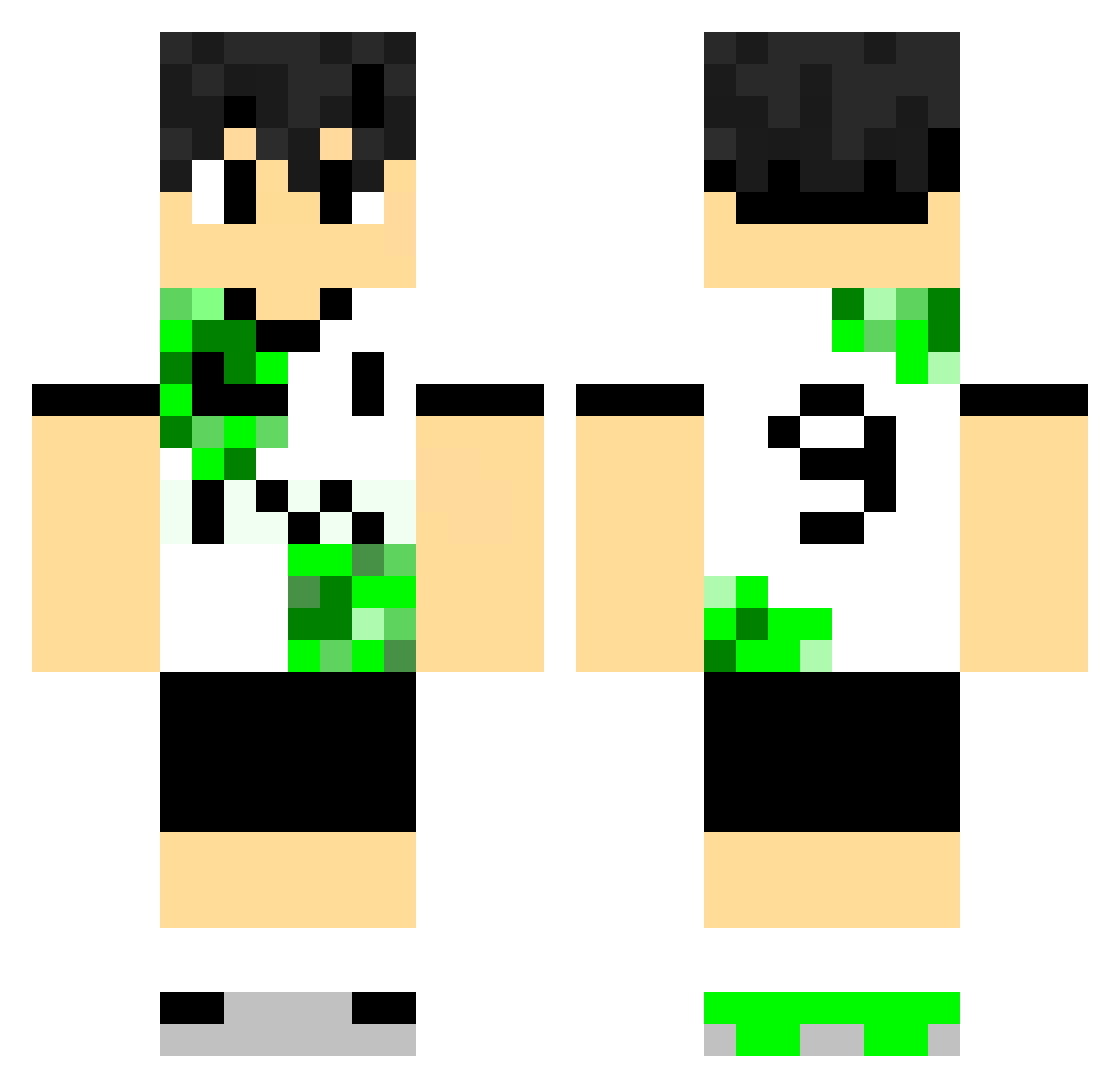 Tilg3r Minecraft skin, front and back view