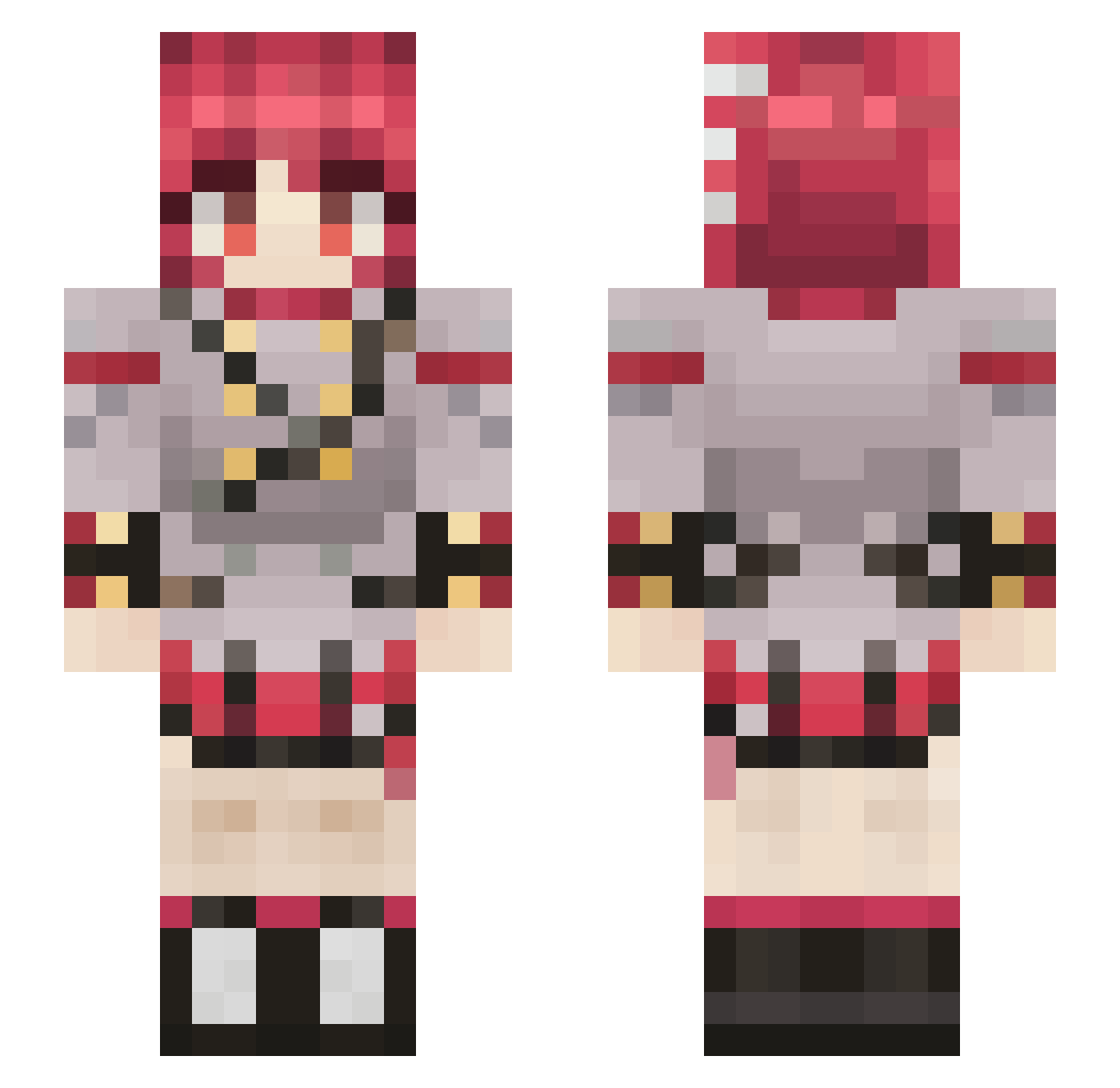 rmfz Minecraft skin, front and back view