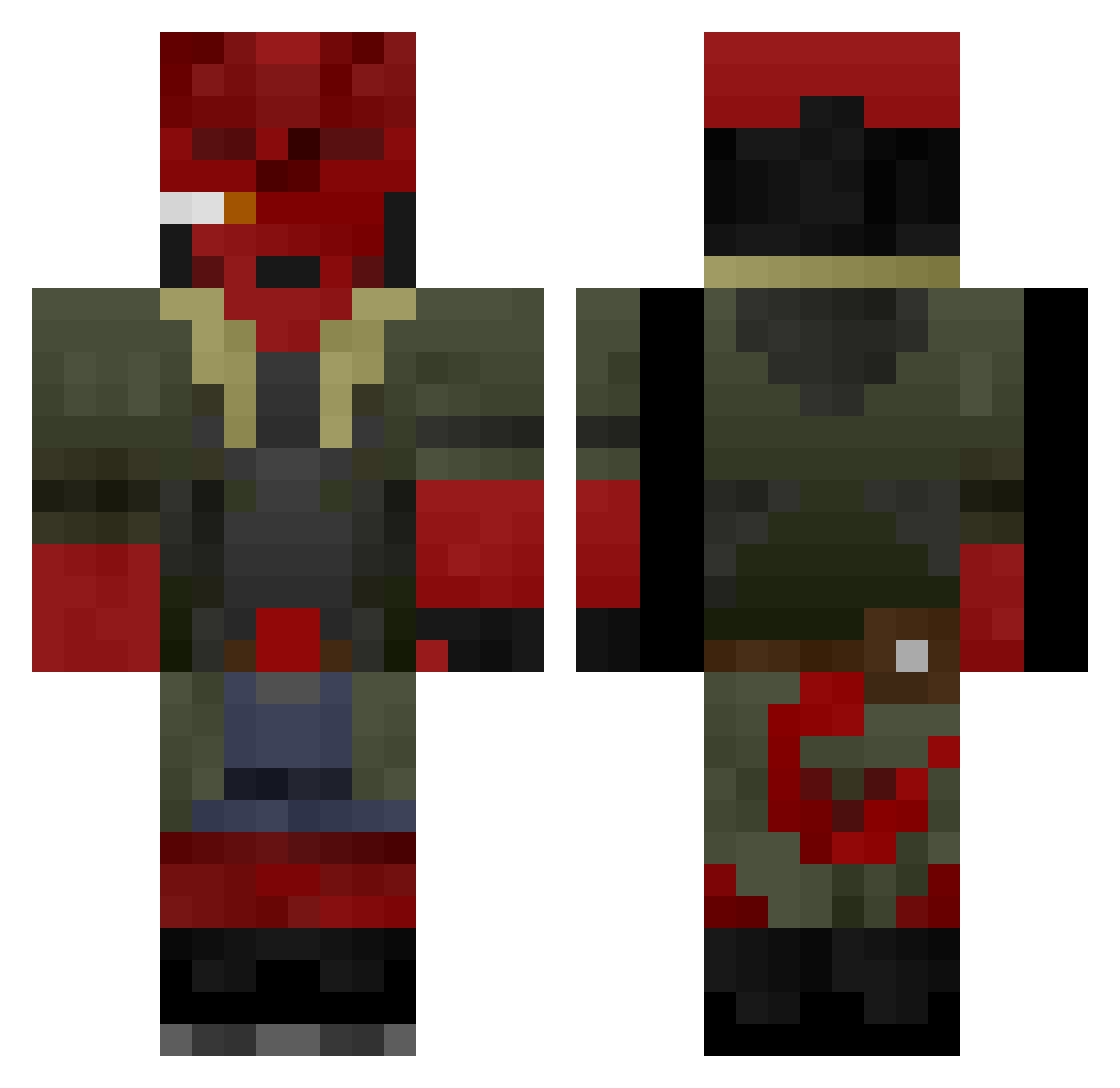 LumbieUwU Minecraft skin, front and back view