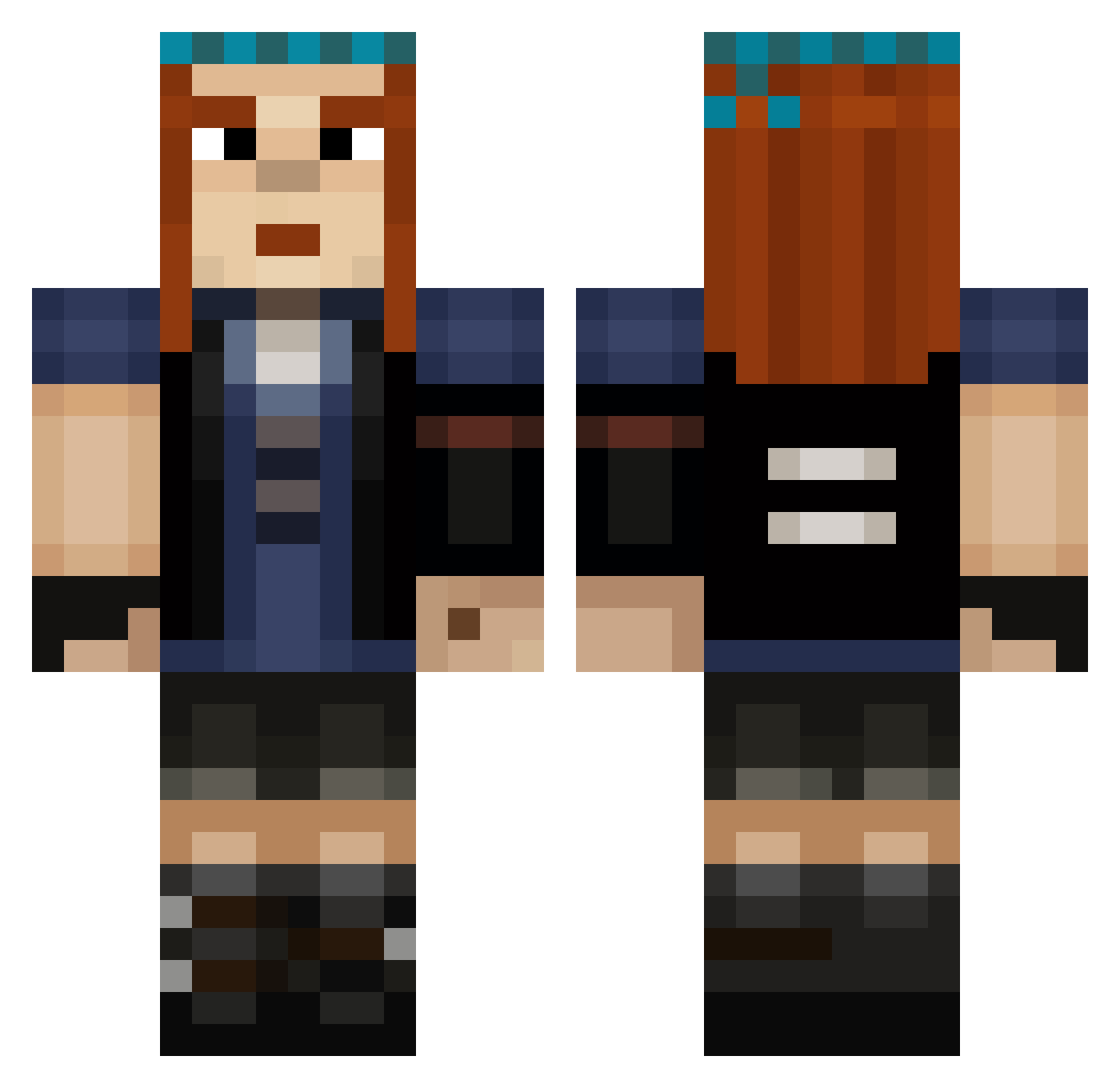 naderfuzil Minecraft skin, front and back view
