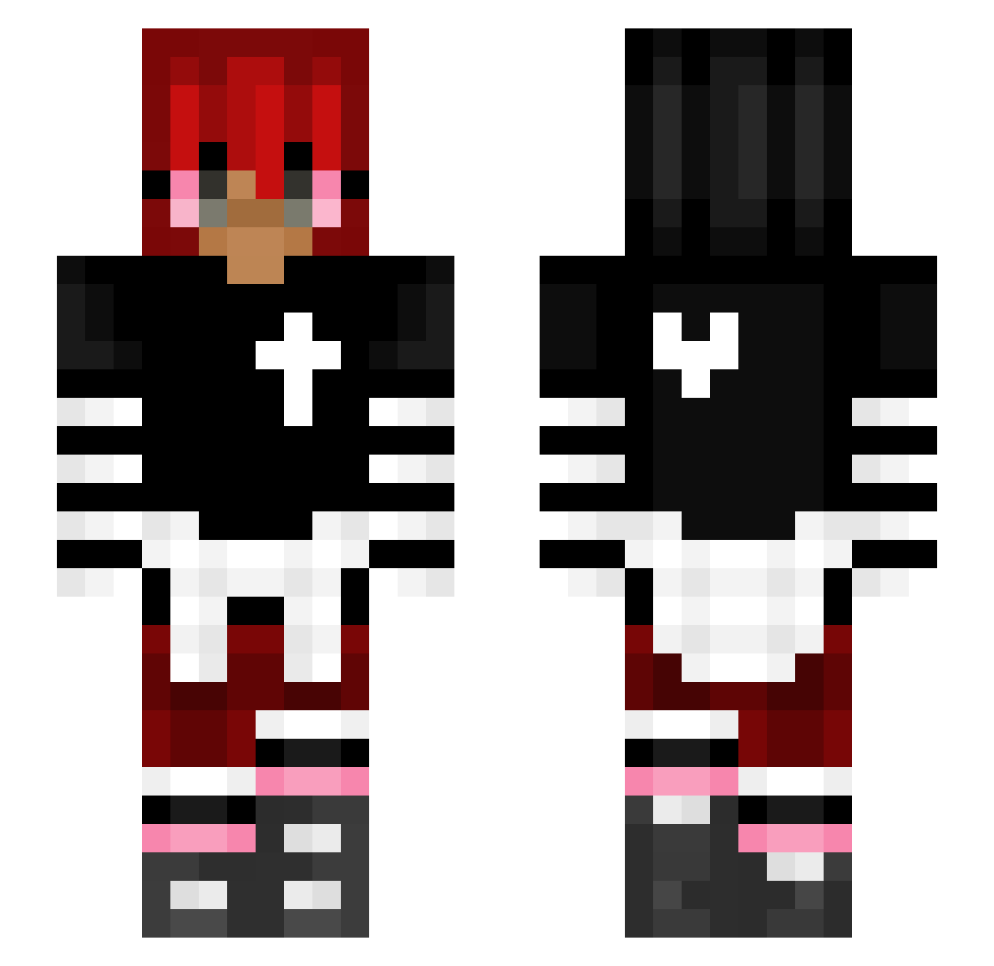 Asakufox Minecraft skin, front and back view