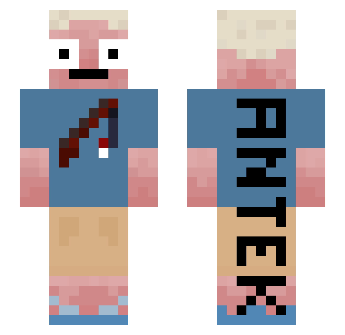 diaxowykrul1 Minecraft skin, front and back view