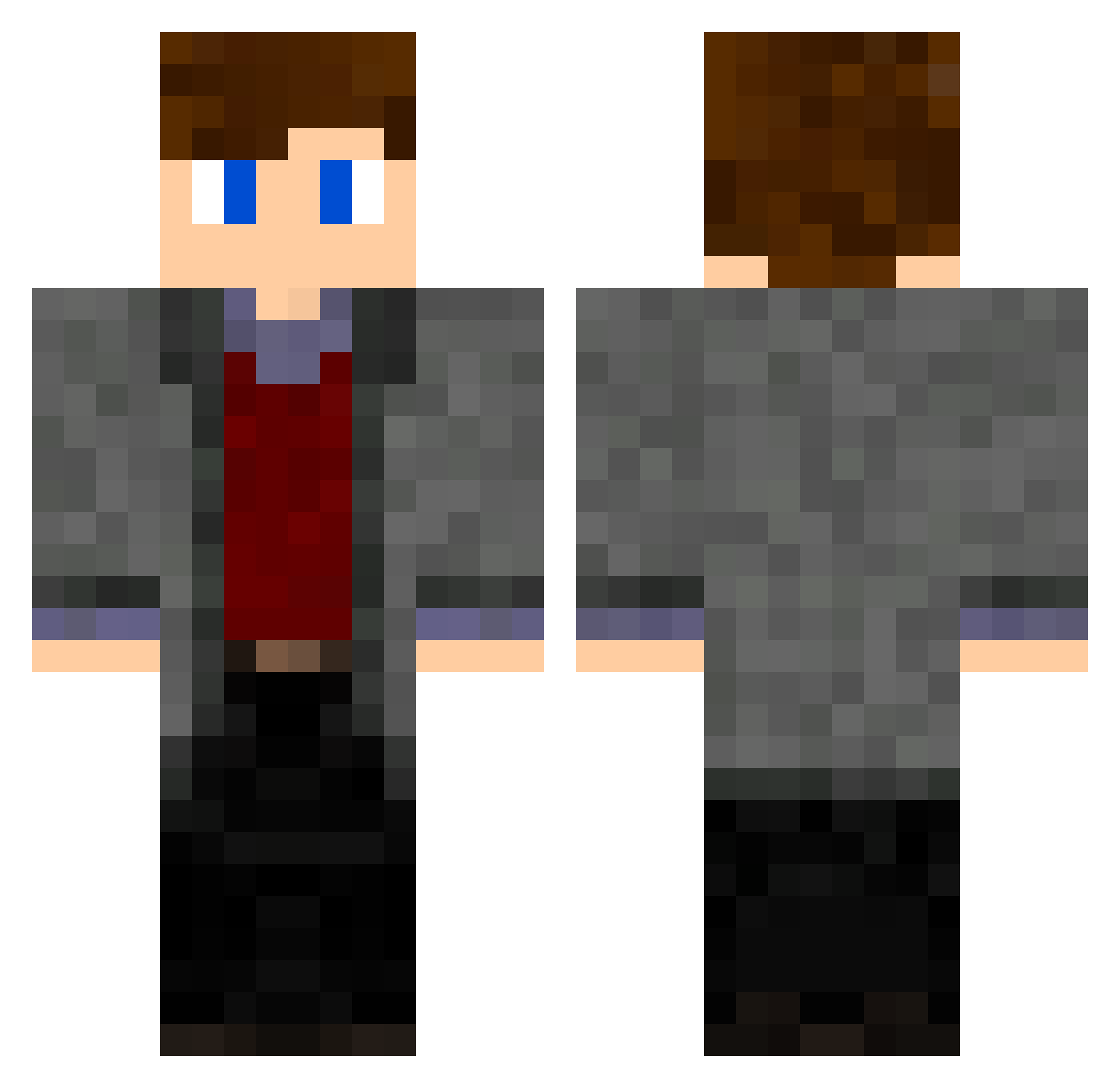 Daeka24 Minecraft skin, front and back view