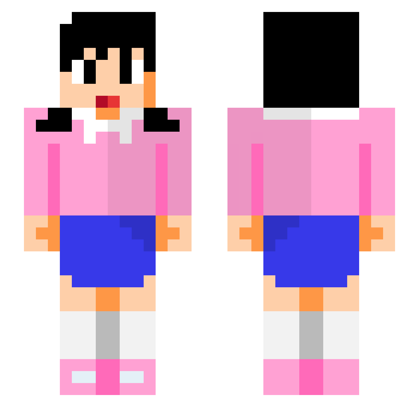 mifash Minecraft skin, front and back view