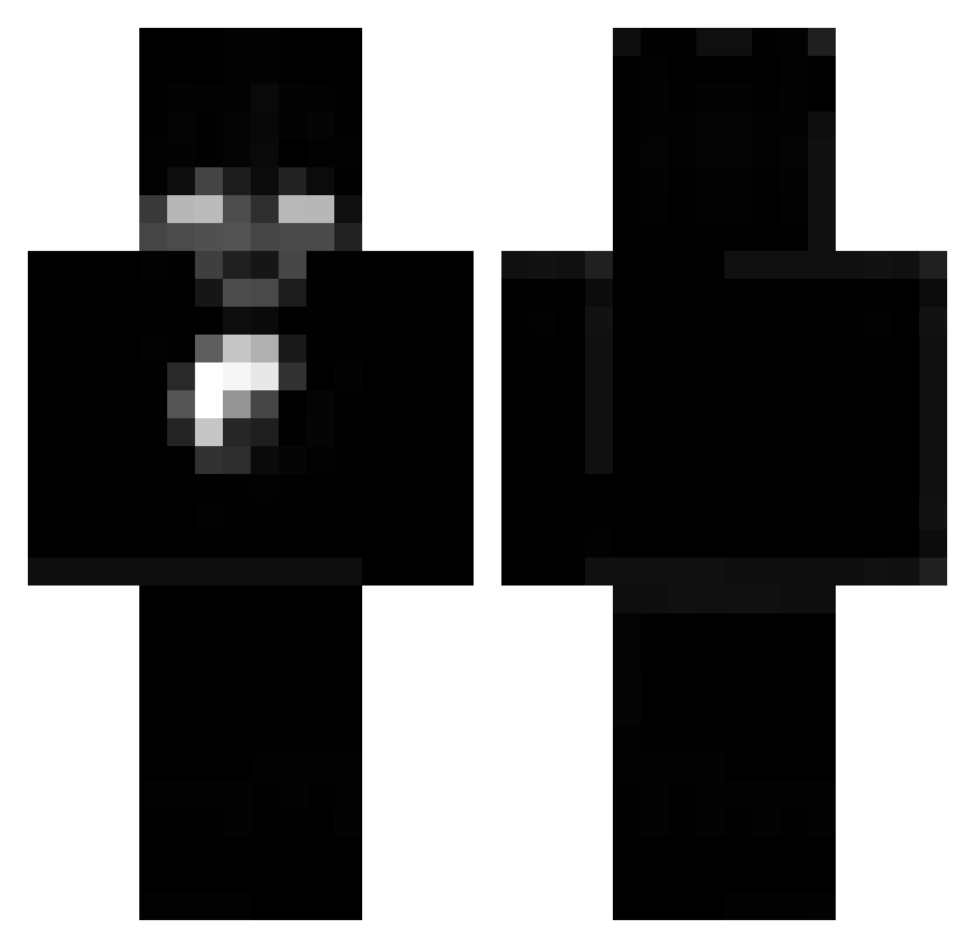 anuxe Minecraft skin, front and back view