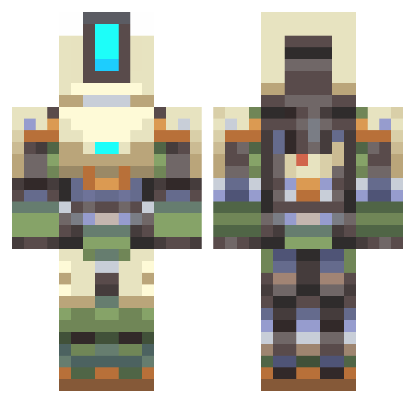 Jumbo5806 Minecraft skin, front and back view