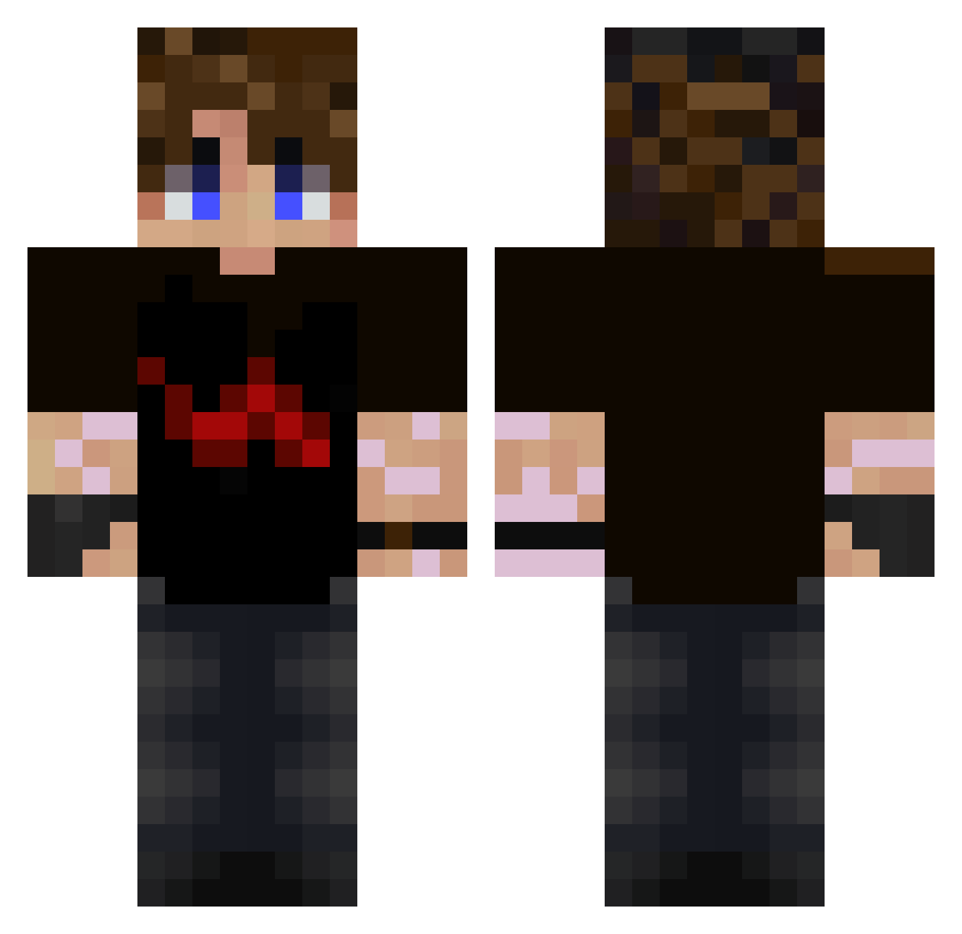 RaduEditz Minecraft skin, front and back view
