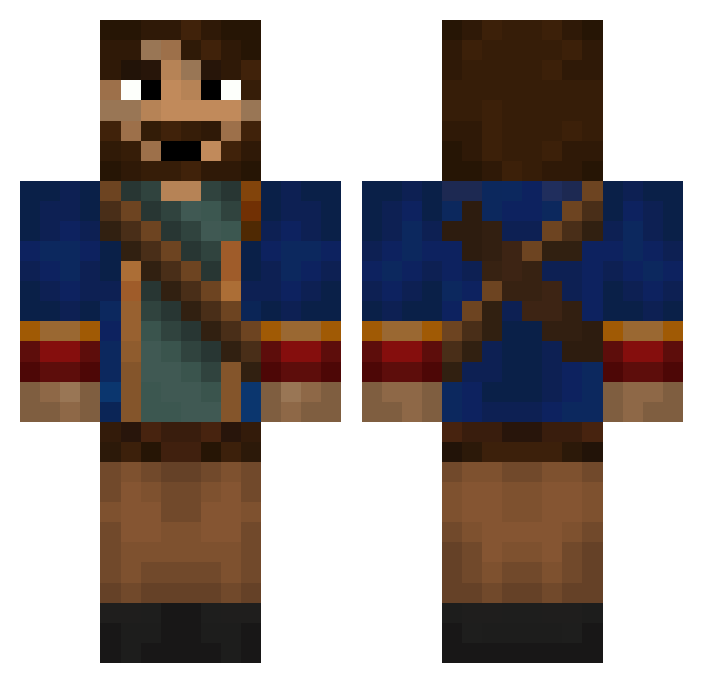 Idite Minecraft skin, front and back view