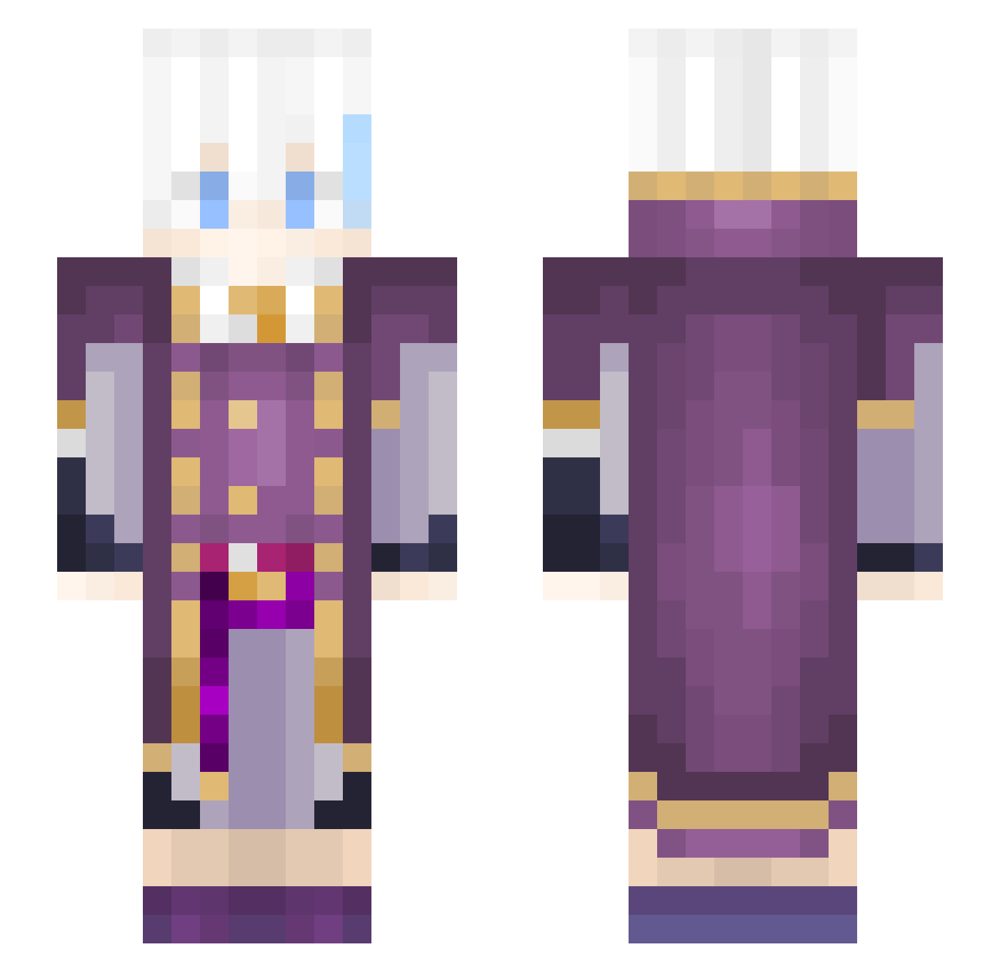 kikueita Minecraft skin, front and back view
