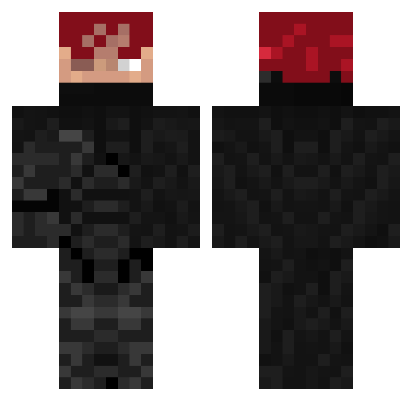 BNH4 Minecraft skin, front and back view