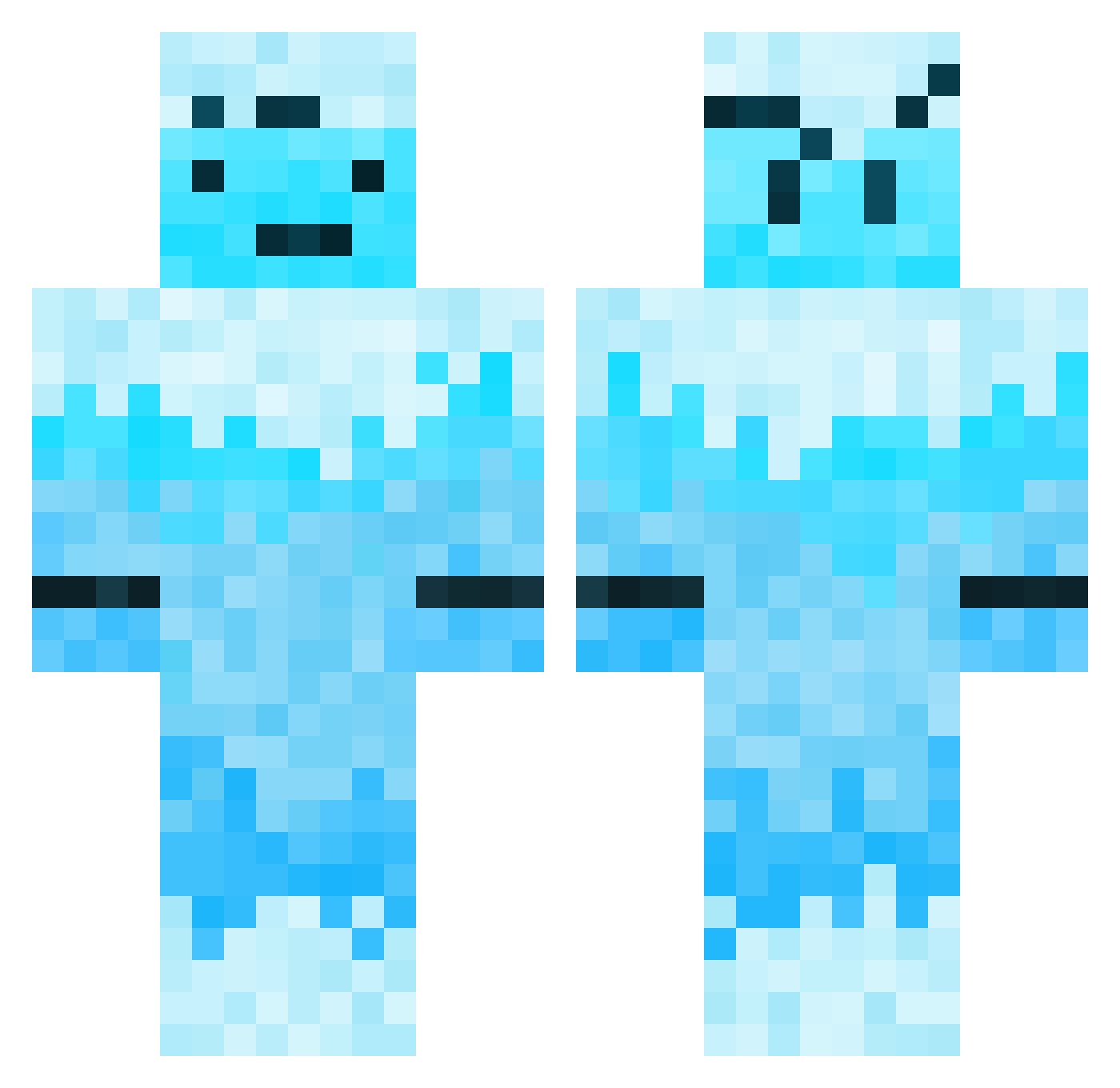 ProKir Minecraft skin, front and back view