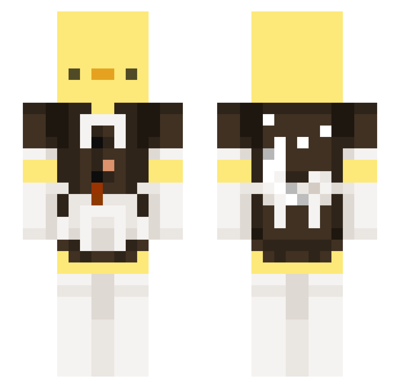 sjengetje Minecraft skin, front and back view