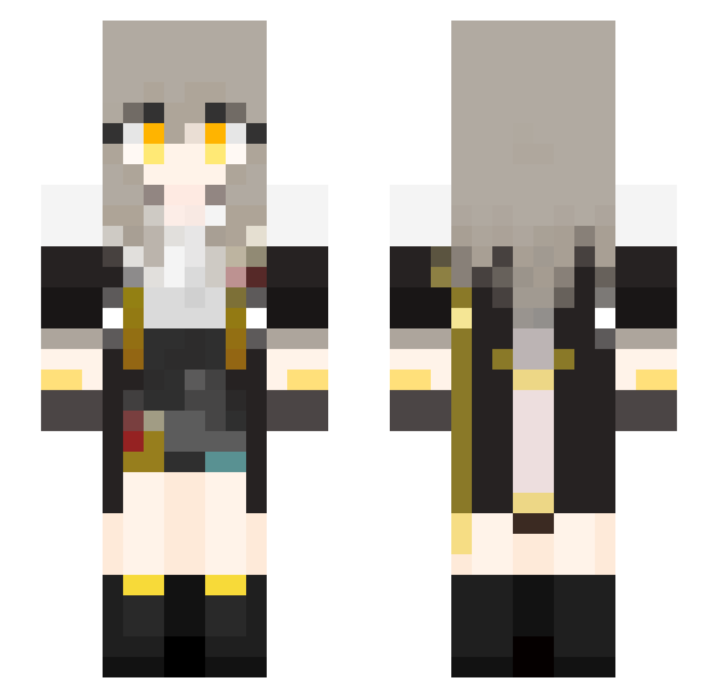LiLilithChan Minecraft skin, front and back view